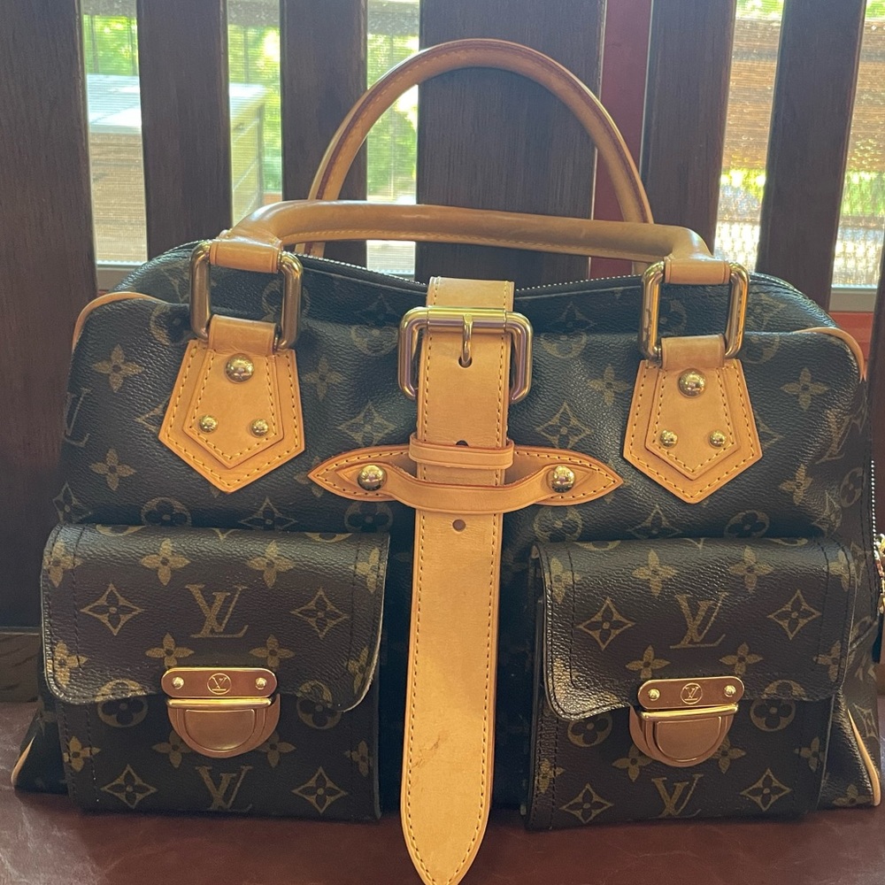 Louis Vuitton monogrammed brown satchel handbag